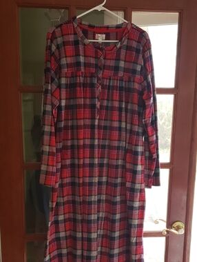 Aria Red Plaid Long Sleeve Nightgown